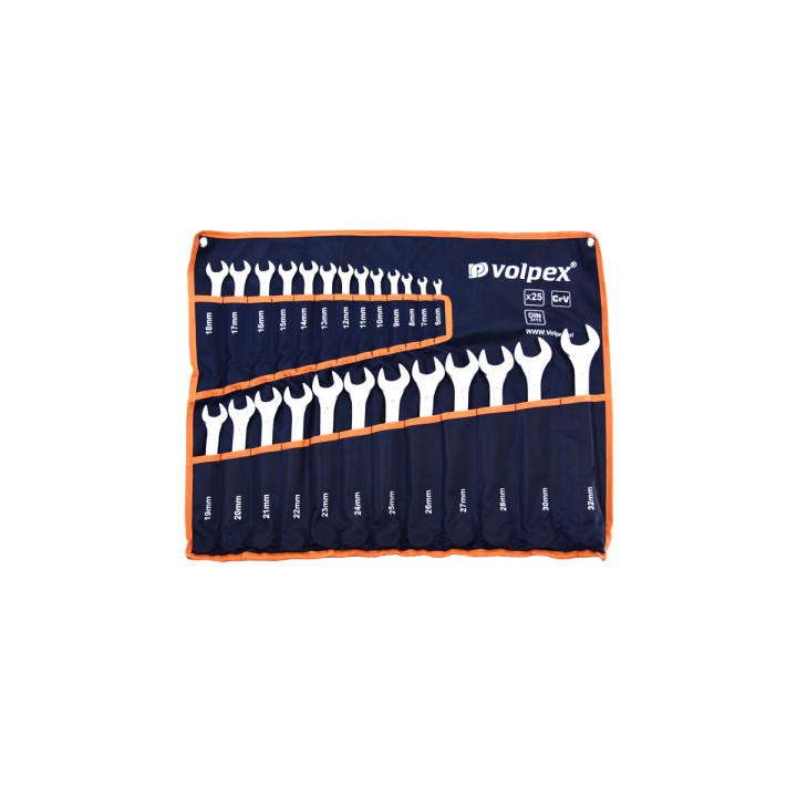 Klucze płasko - oczkowe 6 - 32 mm, 25 sztuk - VOLPEX