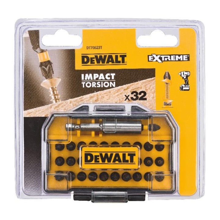 BIT 1/4" + UCHWYT TORSION DT70523 32SZT DEWALT