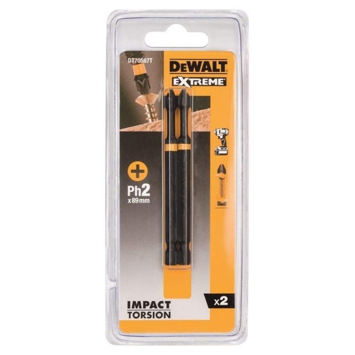 Bity 1/4", PH2, 89 mm, DeWALT - DT70567T-QZ