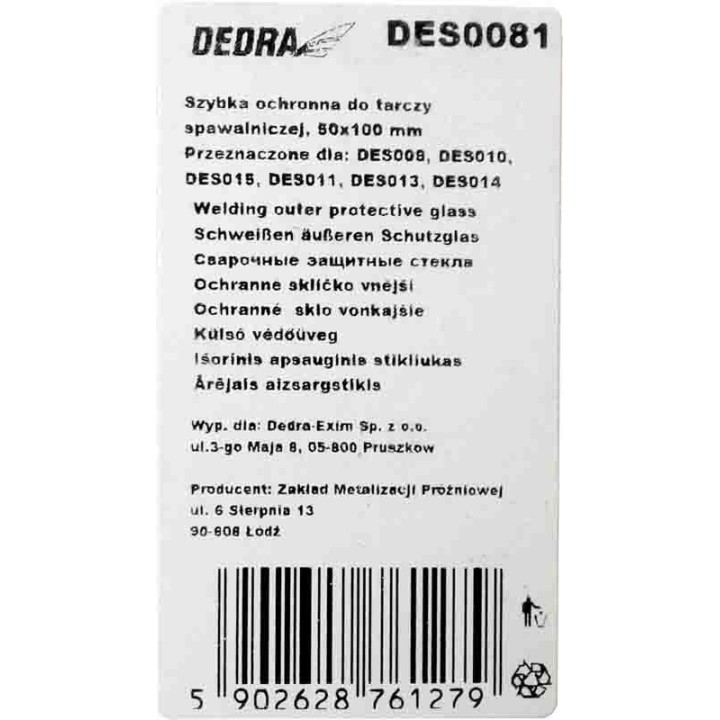 Szybka ochronna Dedra - DES0081