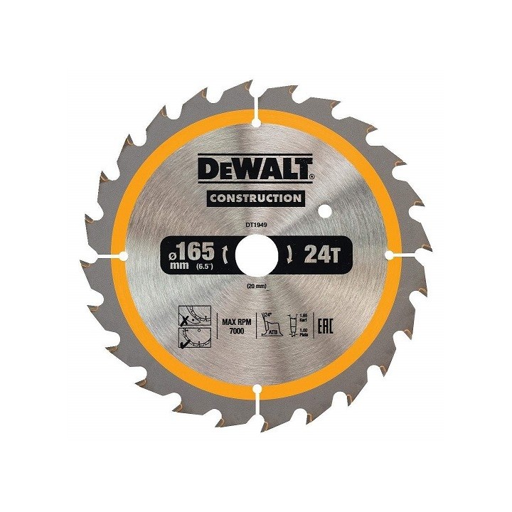 Tarcza 165 / 20TK* DT1949-QZ DeWALT