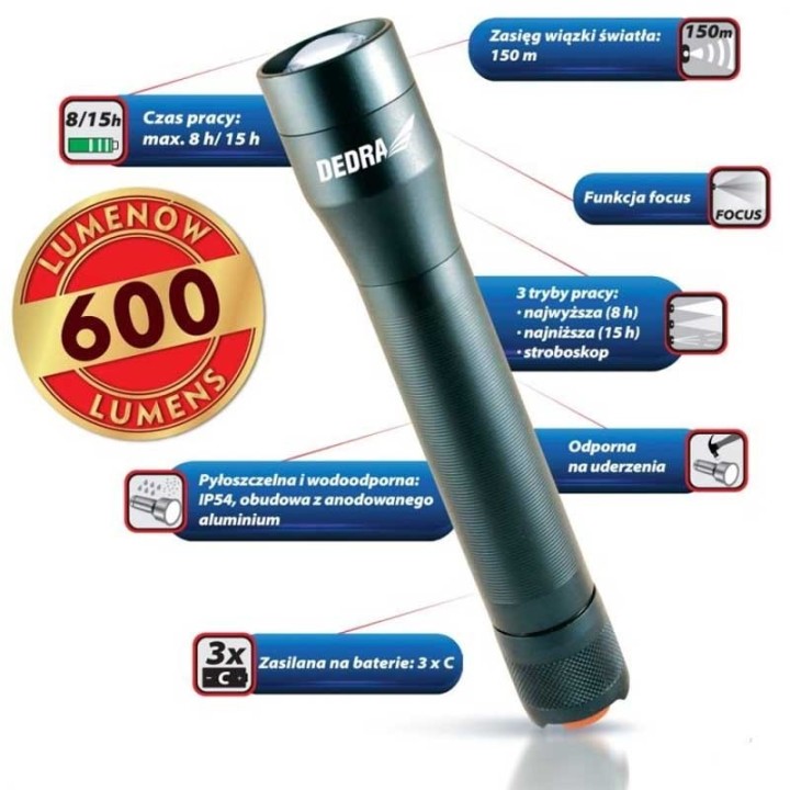 Latarka CREE XML DEDRA - L1105