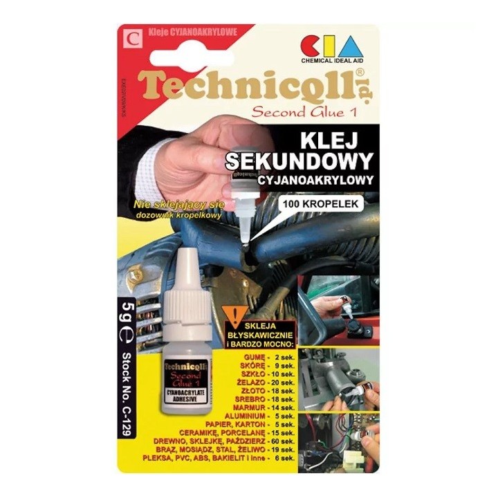 Klej sekundowy 5 g, TECHNICQLL - C-129