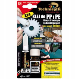 Klej do plastików PP, PE + PTFE 4 g + 4 ml TECHNICQLL - C-086