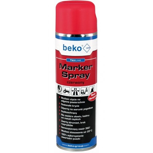 Marker czerwony TECLINE spray 500 ml BEKO - 2945500 Marker czerwony TECLINE...