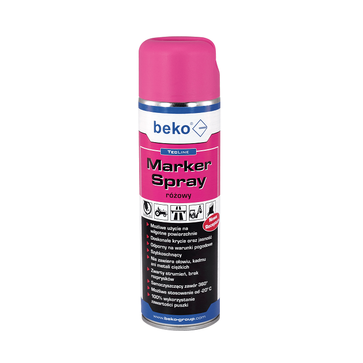 Marker różowy TECLINE spray 500 ml BEKO - 2941500