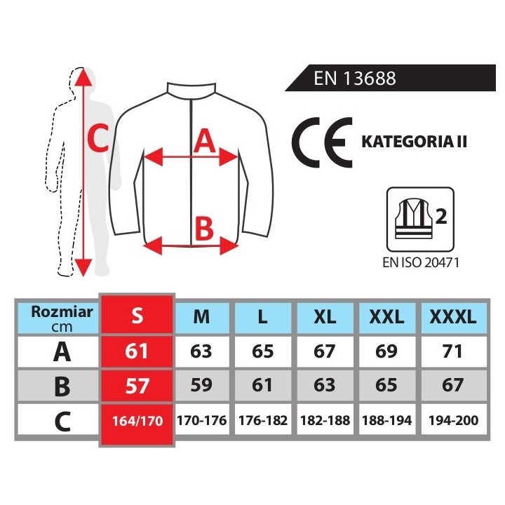 Kurtka rozm. XXL, Softshell odblaskowa - DEDRA
