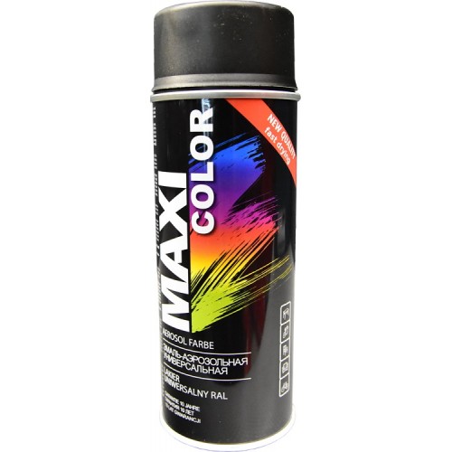Lakier czarny matowy spray 400 ml, RAL 9005M - MAXI COLOR Lakier czarny matowy spray...