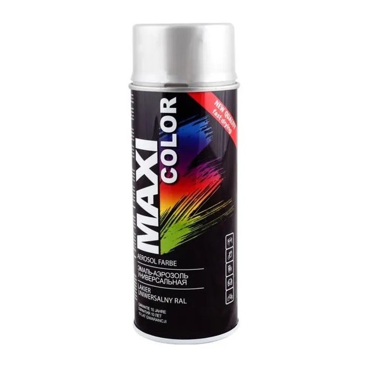 Lakier srebrny spray 400 ml, RAL 9006 - MAXI COLOR