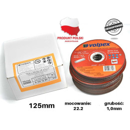 Zestaw 50 tarcz do cięcia metalu inox 125 mm - VOLPEX