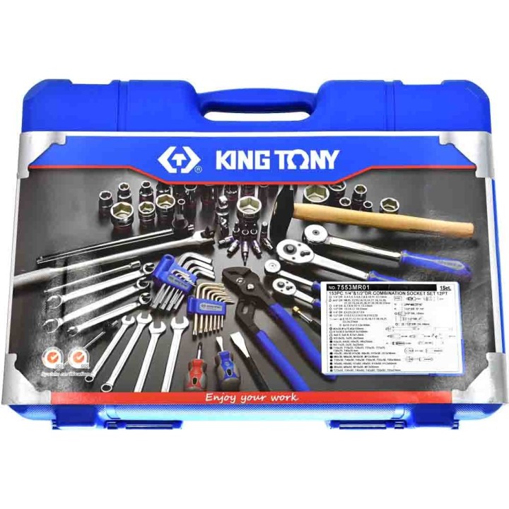 Zestaw nasadek i narzędzi - 153 części, King Tony - 7553MR01