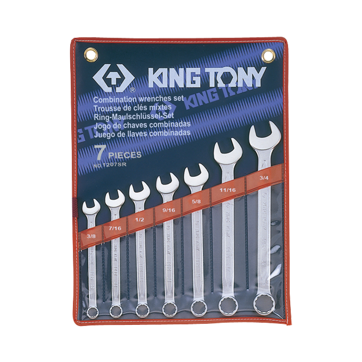 Klucze calowe 3/8 - 3/4", King Tony - 1207SR