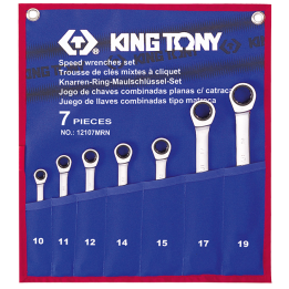 Klucze 10 - 19 mm, King Tony - 12707MRN