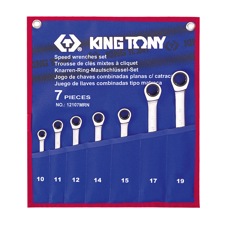 Klucze 10 - 19 mm, King Tony - 12707MRN
