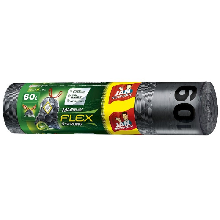 Worki grafitowe 60 litrów / 10 sztuk - JAN Niezbędny