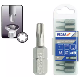 Bity 1/4", T25x25 mm, Dedra - 18A03T250-10
