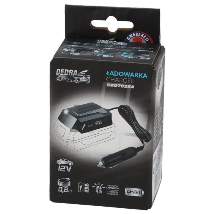 Ładowarka samochodowa 18 V, SAS+ALL, Dedra - DED7038A