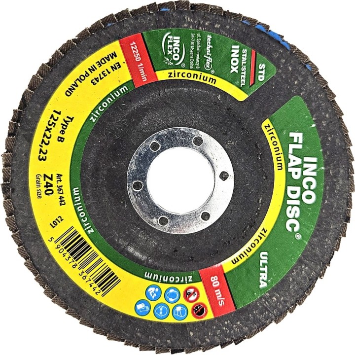 Tarcza 125x22.23 mm, gr. 40 - Ultra Zirconium