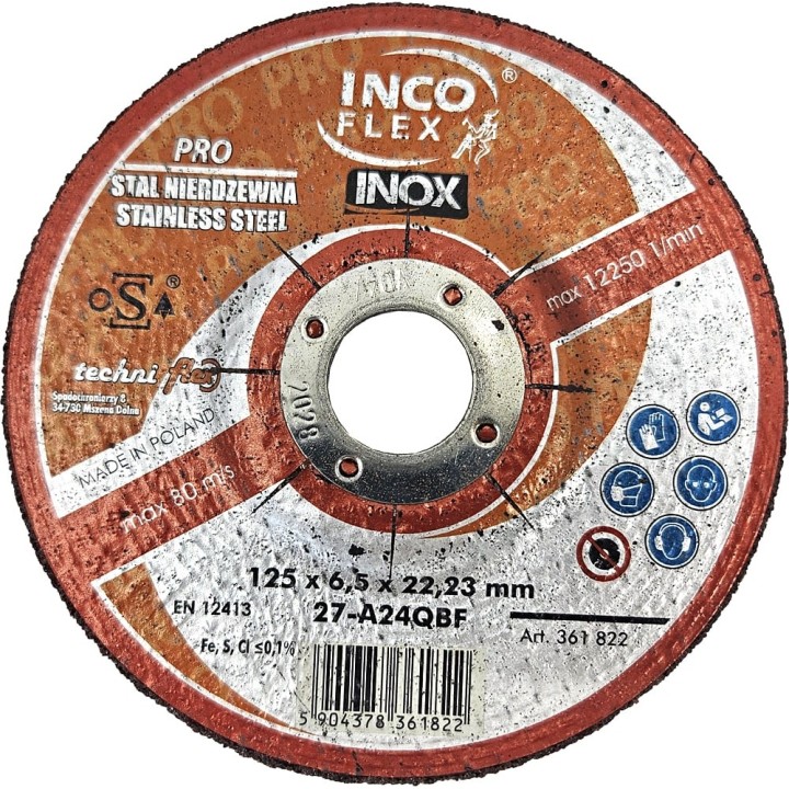 Tarcza 27-125x6.5x22.2 mm, A24QBF - Inox Pro