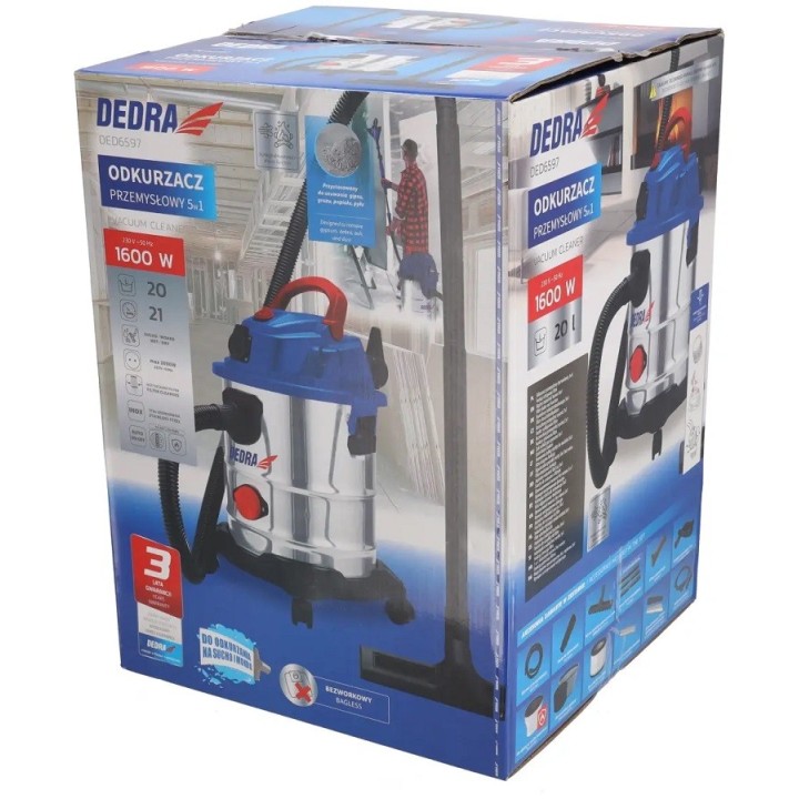 Odkurzacz 1600 W, 5w1, Dedra - DED6597