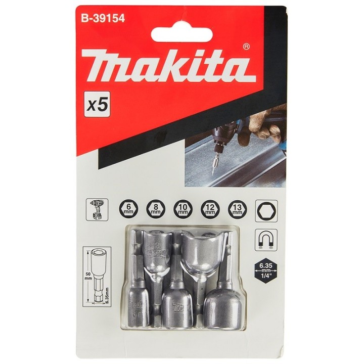 Nasadki 1/4", 6-13 mm, Makita - B-39154
