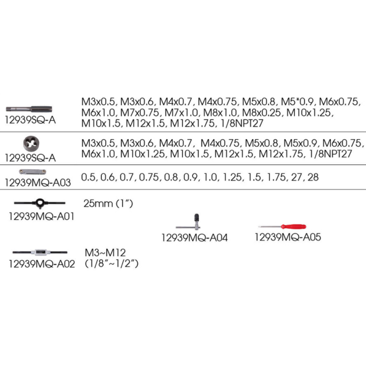 Narzynki i gwintowniki M3 - M12, King Tony - 12939MQ1
