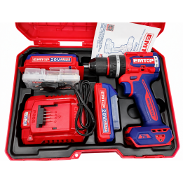Wiertarko - wkrętarka 20 V, 76 Nm, EMTOP - ECIDL20768E-SET2