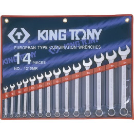 Zestaw kluczy płasko-oczkowych calowych, King Tony - 1214SR