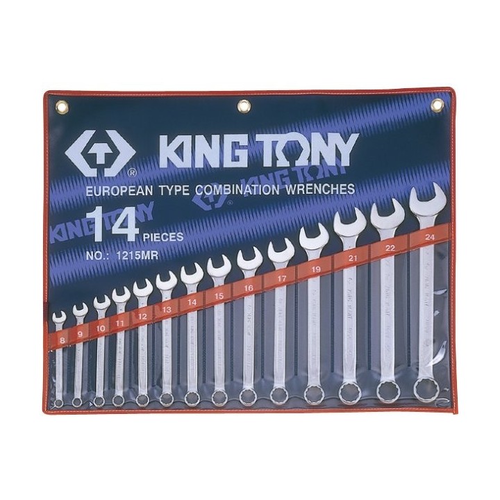 Zestaw kluczy płasko-oczkowych calowych, King Tony - 1214SR