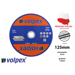 Tarcza do cięcia metalu 125 mm - VOLPEX