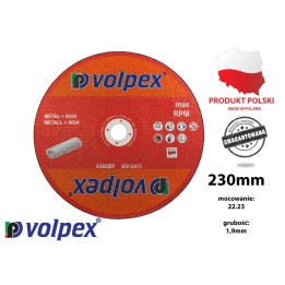 Tarcza do cięcia metalu inox 230 mm - VOLPEX