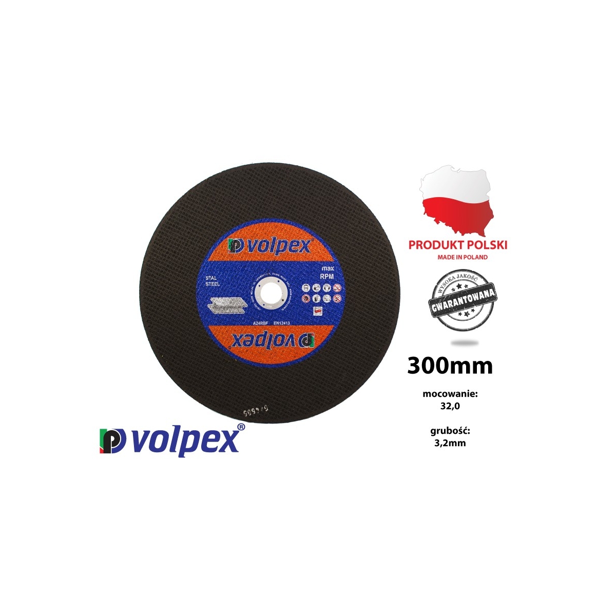 Tarcza do cięcia metalu 300 mm - VOLPEX Tarcza do cięcia metalu 300 mm - VOLPEX